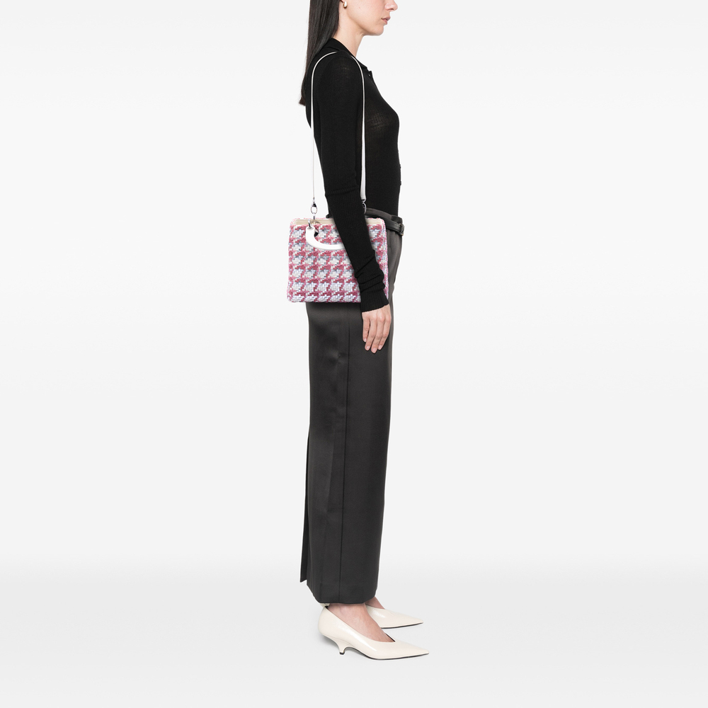 Pre-Loved Dior Medium Lambskin And Tweed Lady Dior - Picture 6 of 6